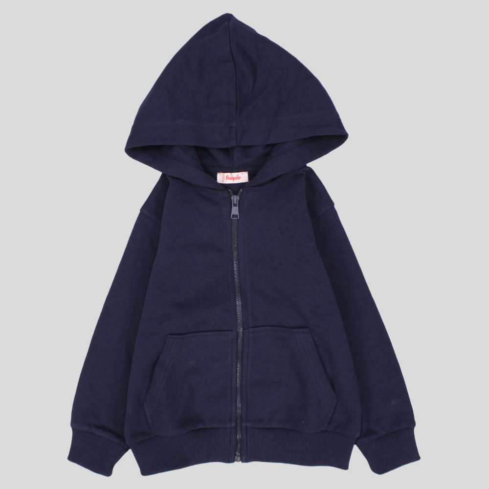 Unisex Plain Long-Sleeved Hooded Jacket - Ourkids - Pompelo-Consignment