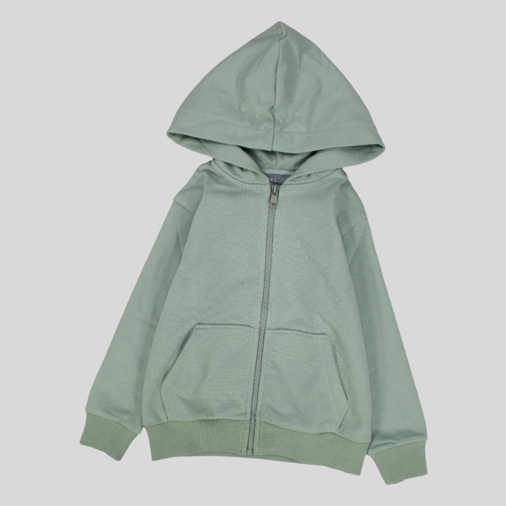 Unisex Plain Long-Sleeved Hooded Jacket - Ourkids - Pompelo-Consignment