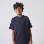 Unisex Plain Navy Short-Sleeved T-Shirt - Ourkids - Ourkids