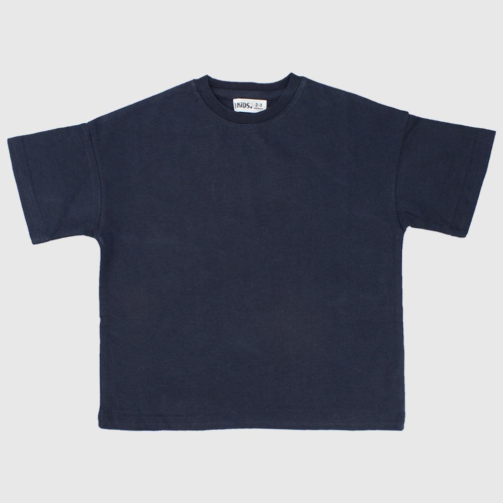 Unisex Plain Navy Short-Sleeved T-Shirt - Ourkids - Ourkids