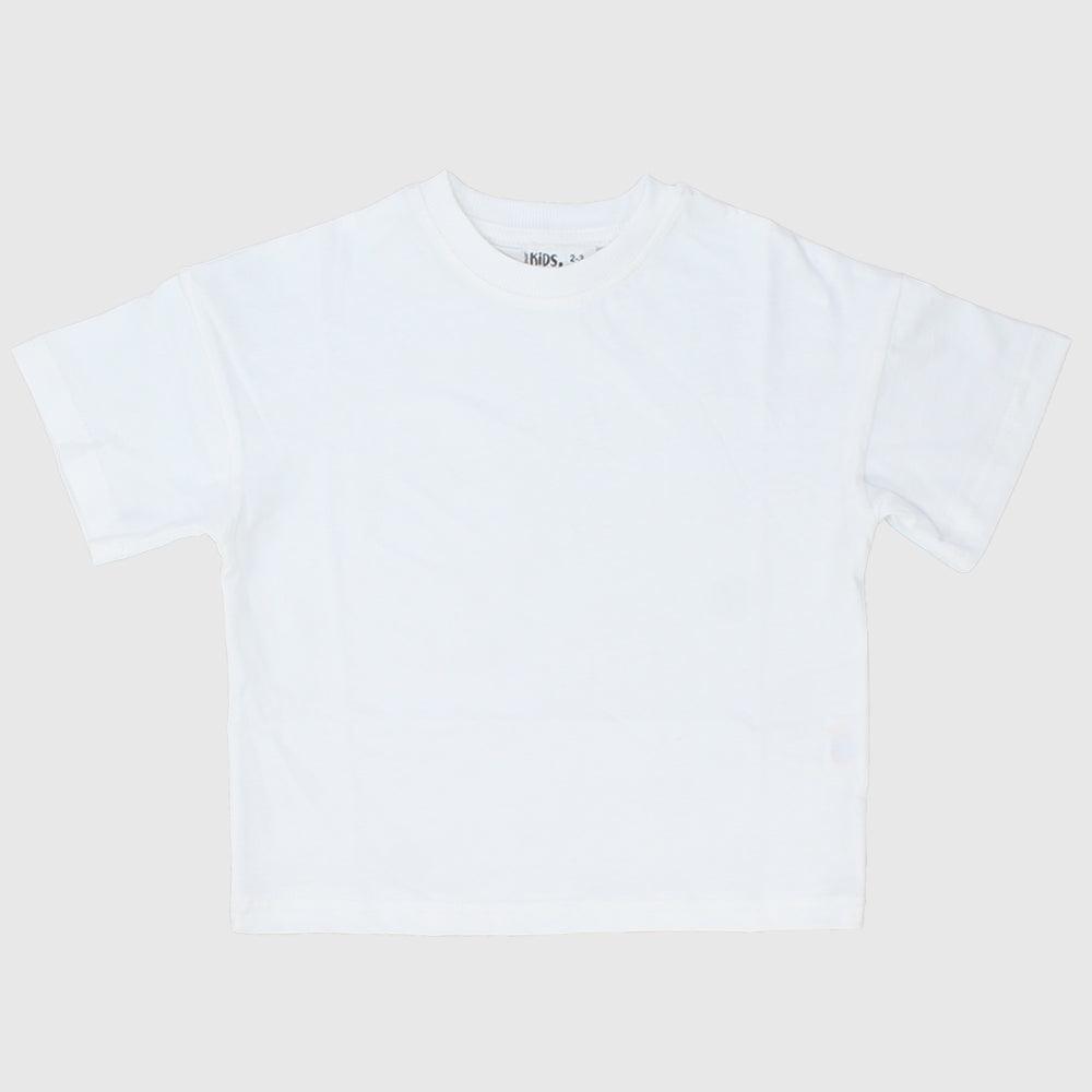 Unisex Plain Offwhite Short-Sleeved T-Shirt - Ourkids - Ourkids