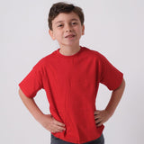 Unisex Plain Red Short-Sleeved T-Shirt - Ourkids - Ourkids