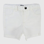 Unisex White Gabardine Shorts - Ourkids - Playmore