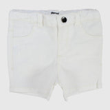 Unisex White Gabardine Shorts - Ourkids - Playmore