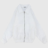 Unisex White Long-Sleeved Gabardine Jacket - Ourkids - Playmore