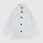 Unisex White Long-Sleeved Overshirt - Ourkids - Playmore