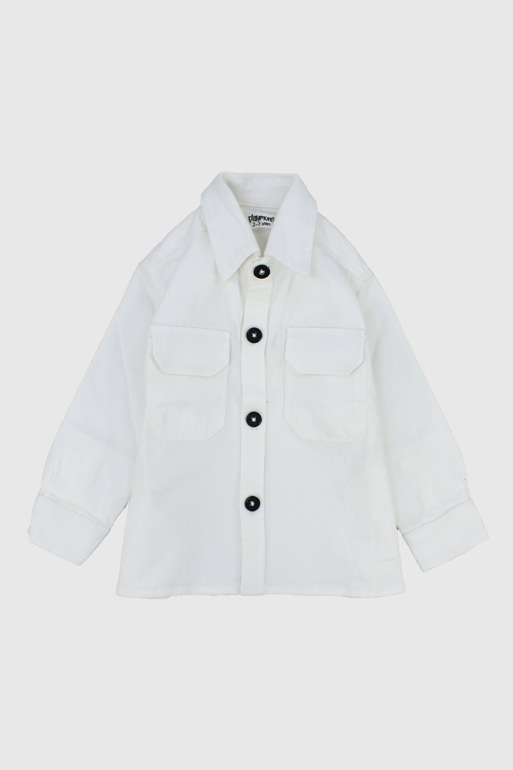 Unisex White Long-Sleeved Overshirt - Ourkids - Playmore