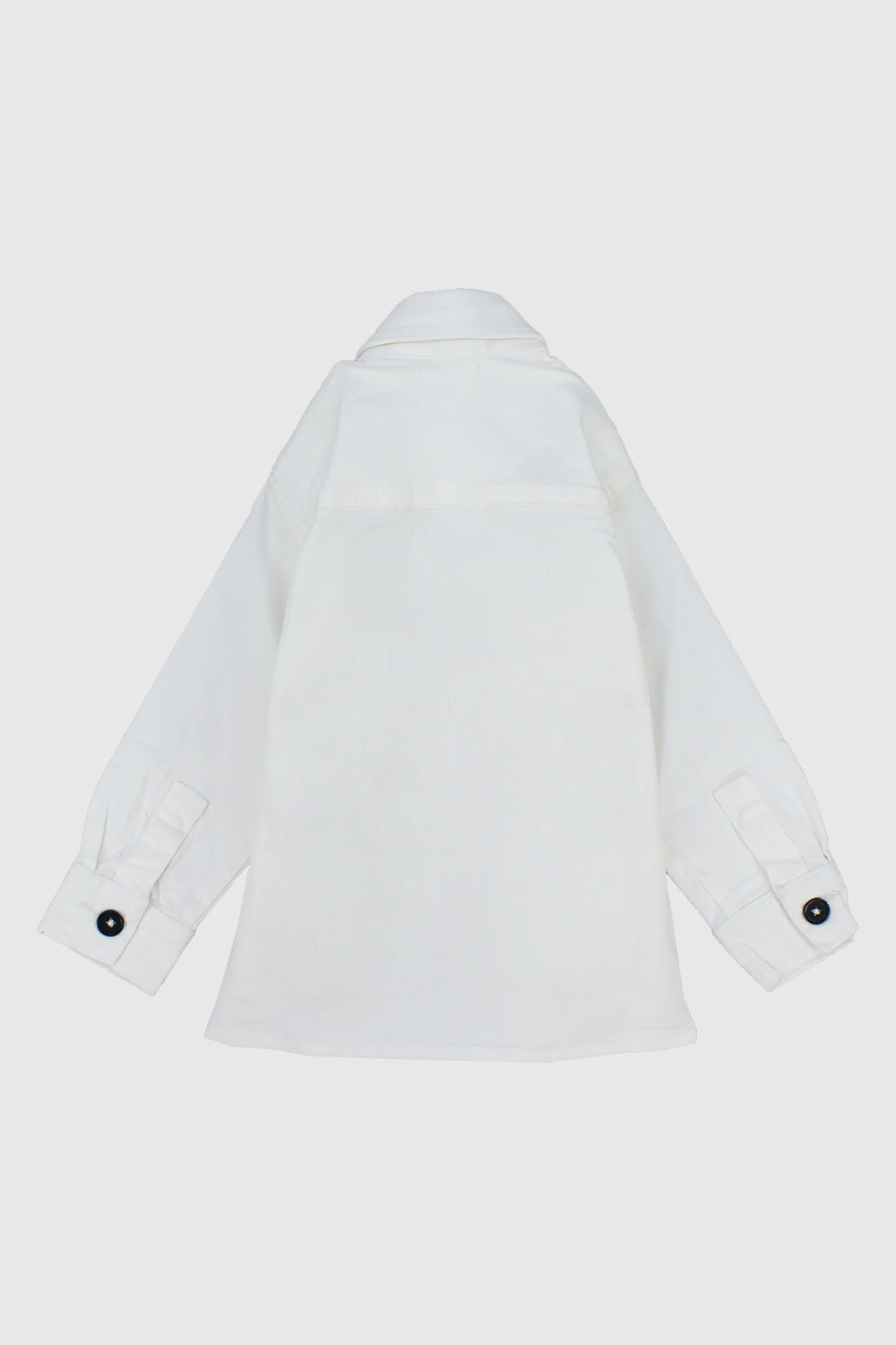 Unisex White Long-Sleeved Overshirt - Ourkids - Playmore