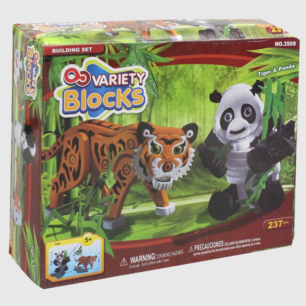 Variety Blocks Building Set - Tiger & Panda 237 Pcs - Ourkids - Variety Blocks