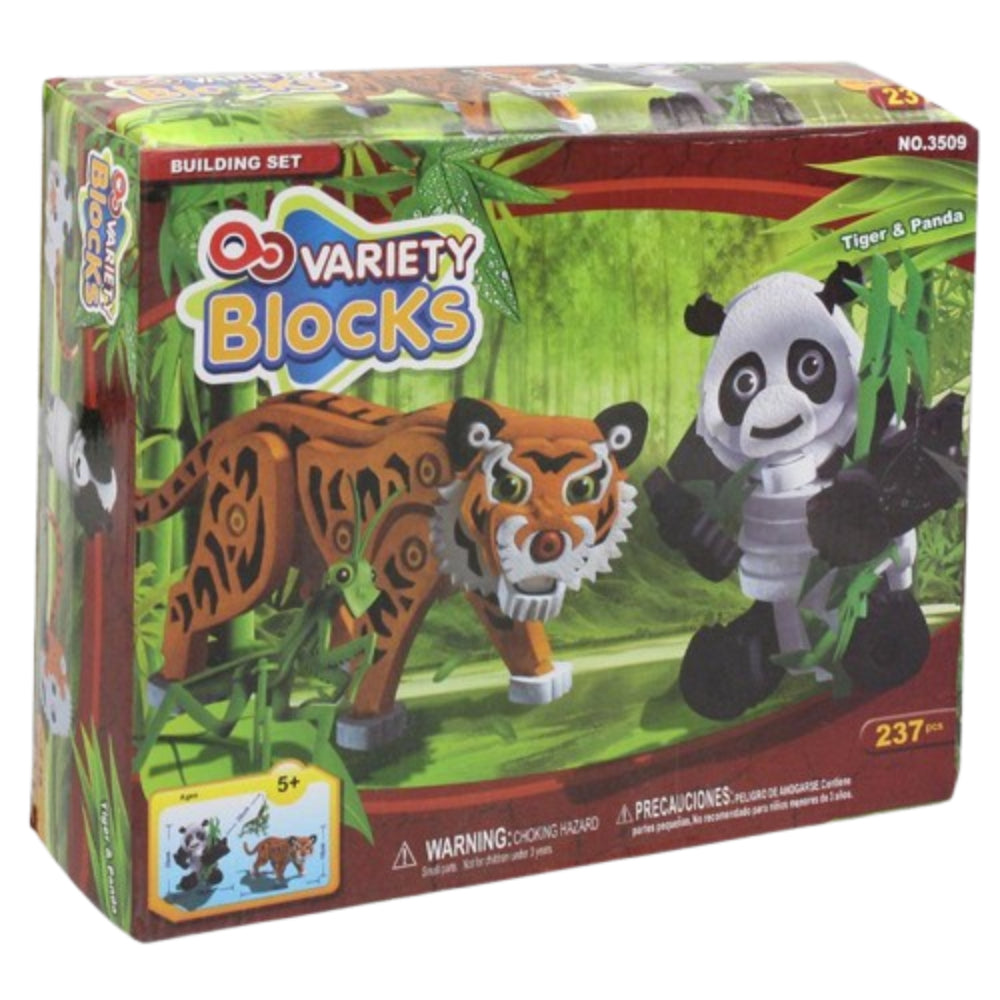 Variety Blocks Building Set - Tiger & Panda 237 Pcs