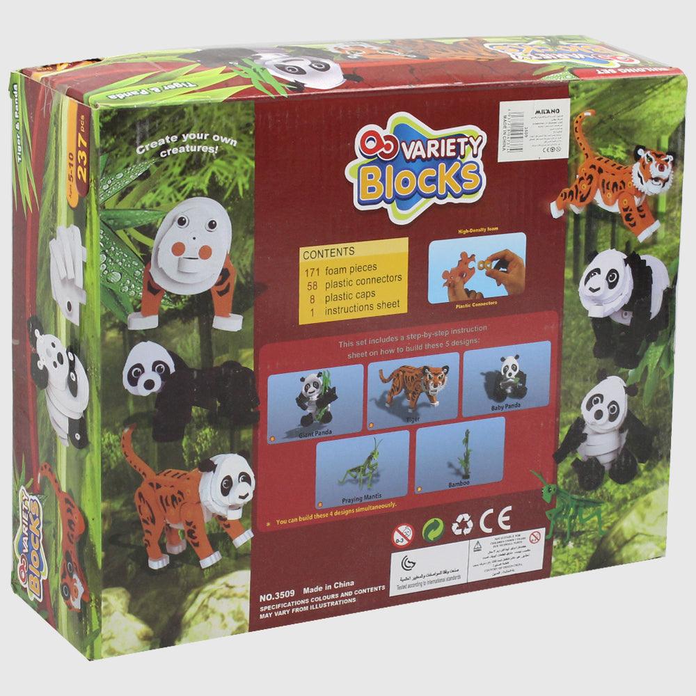 Variety Blocks Building Set - Tiger & Panda 237 Pcs - Ourkids - Variety Blocks