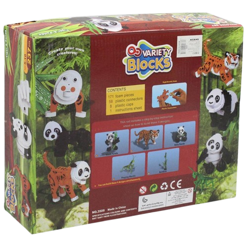 Variety Blocks Building Set - Tiger & Panda 237 Pcs