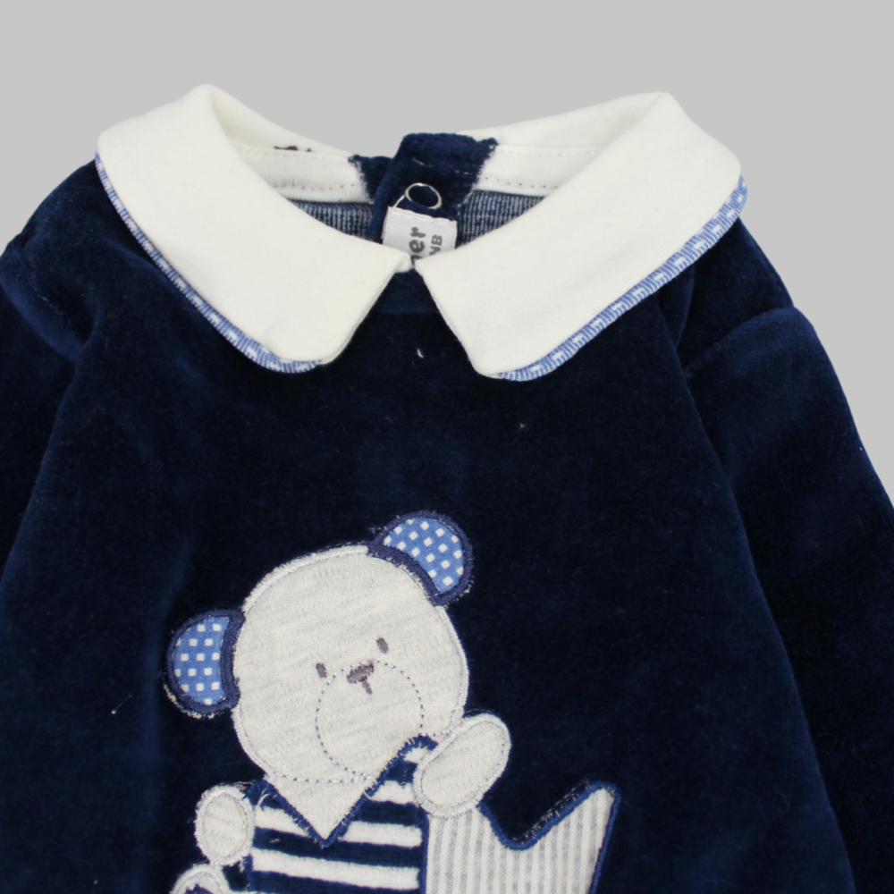 Velvet Long-Sleeved Baby Footie - Ourkids - Bumber