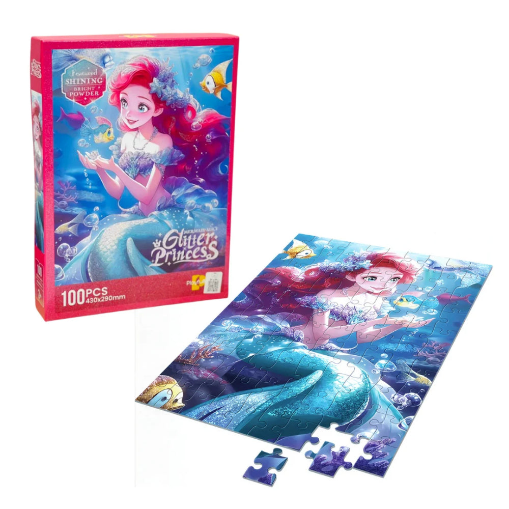 Mermaid Glitter Princess Puzzle – 100 Pcs