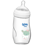 Wee Baby Natural Heat Resistant Angled Glass Baby Bottle 260 ml - Ourkids - Wee Baby