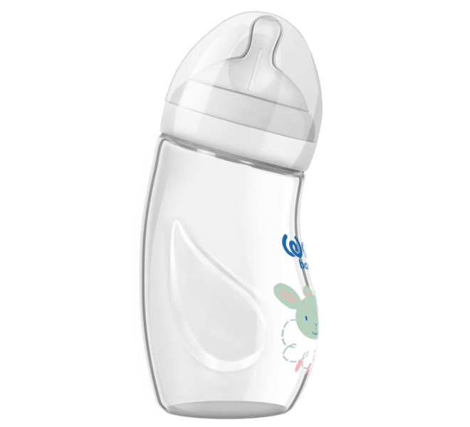 Wee Baby Natural Heat Resistant Angled Glass Baby Bottle 260 ml - Ourkids - Wee Baby