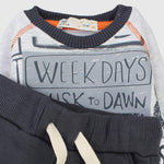 Week Days Long-Sleeved Fleeced Pajama - Ourkids - Sotra