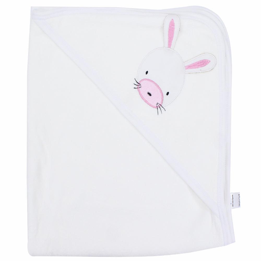 White Baby Hooded Towel - Ourkids - Papillion