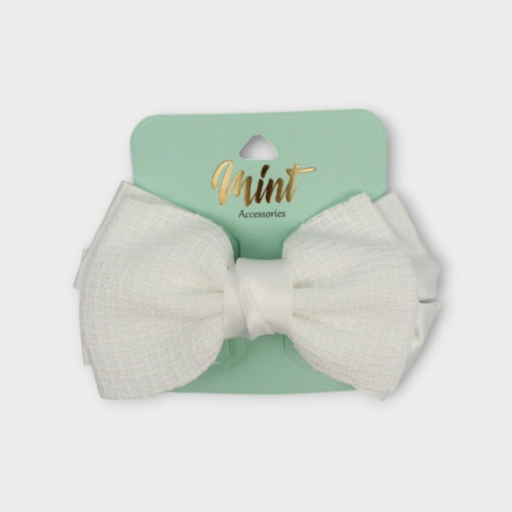 White Bow Hair Pin - Ourkids - MINT