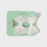 White Bow Hair Pin (Pack Of 2) - Ourkids - MINT