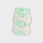 White Bow Hair Pin (Pack Of 2) - Ourkids - MINT