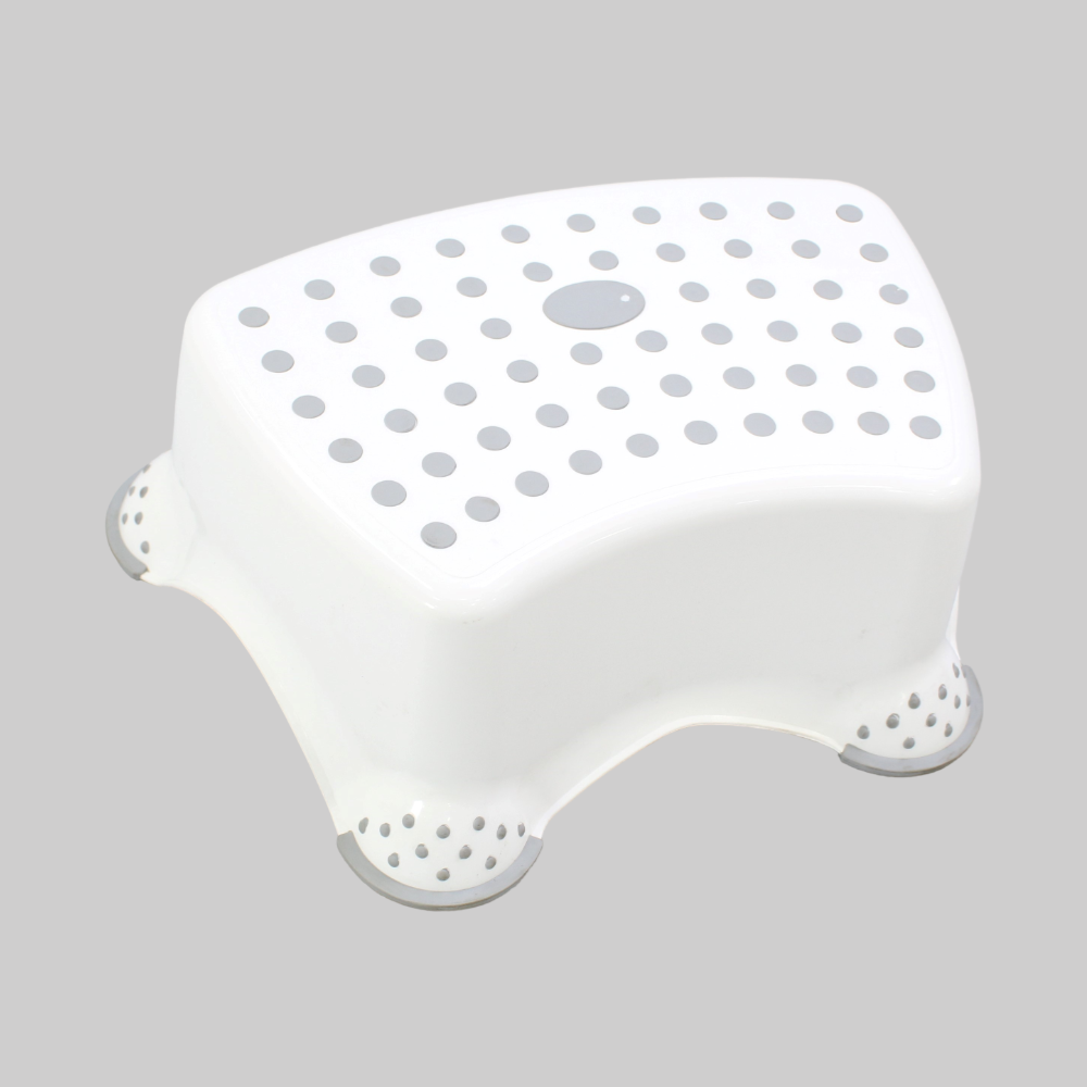 White Circus Step Stool With Anti-Slip Function - Ourkids - OKO