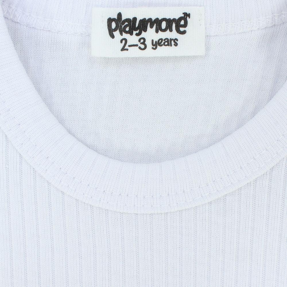 White Cropped Ribbed Tank Top - Ourkids - Playmore