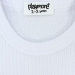 White Cropped Ribbed Tank Top - Ourkids - Playmore