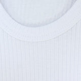 White Cropped Ribbed Tank Top - Ourkids - Playmore