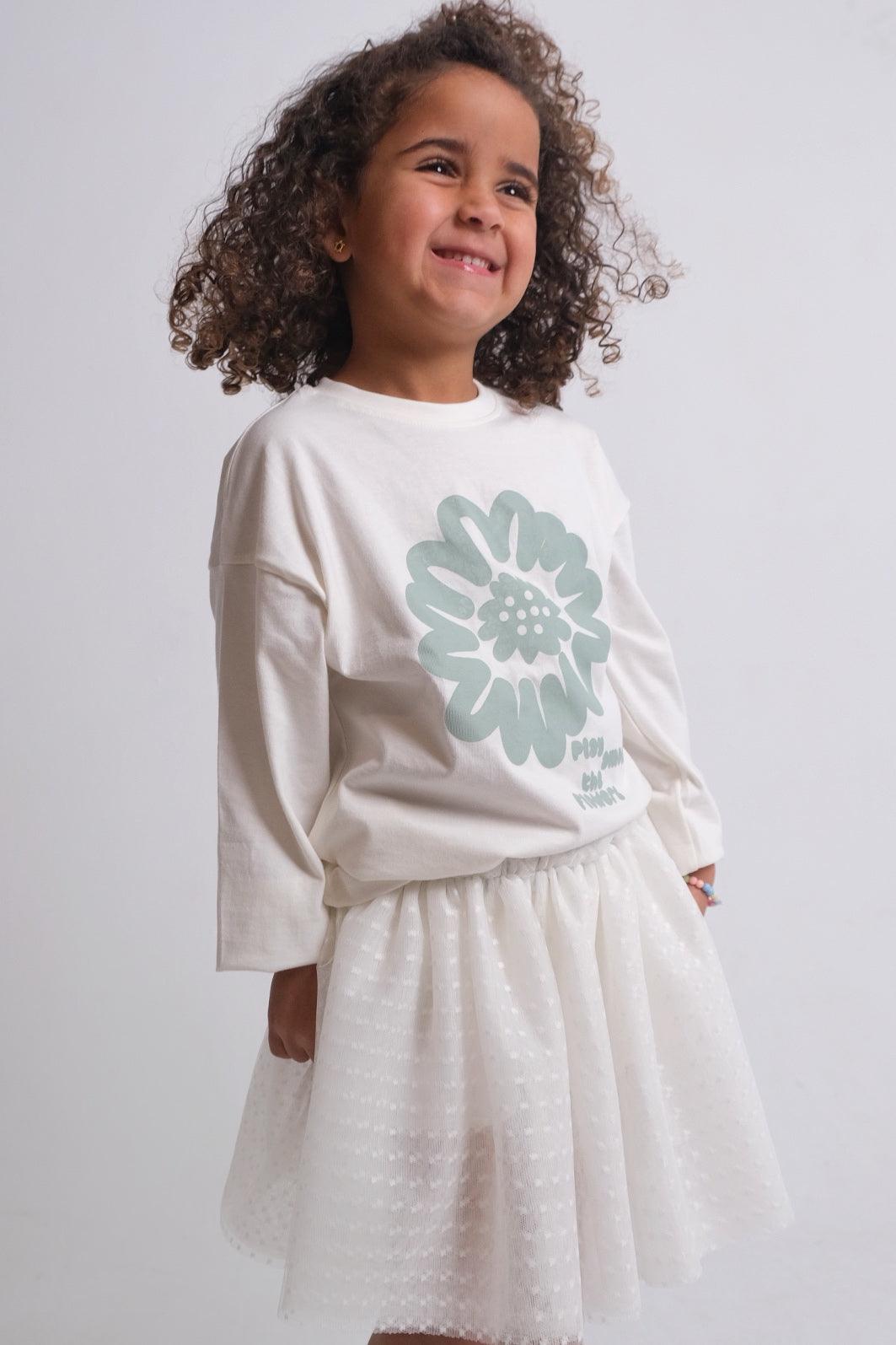 White Dotted Ruffled Skirt - Ourkids - Playmore