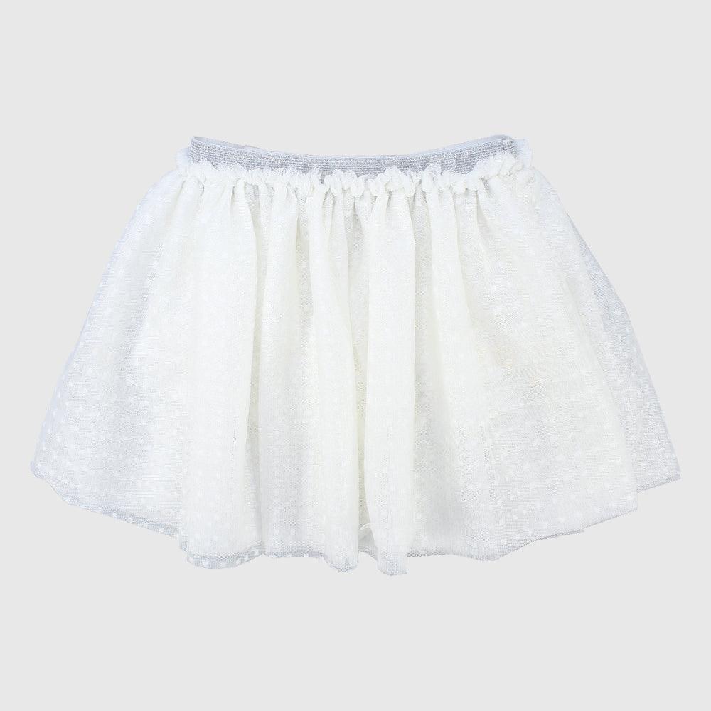 White Dotted Ruffled Skirt - Ourkids - Playmore