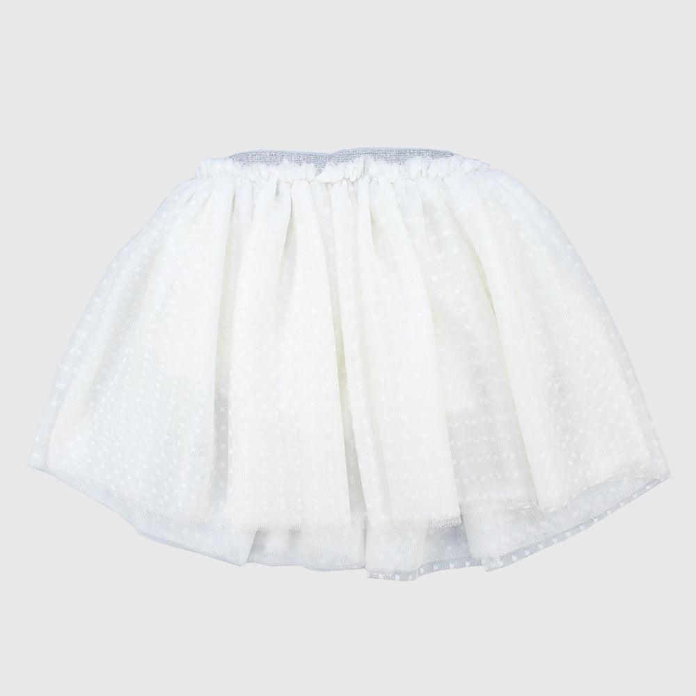 White Dotted Ruffled Skirt - Ourkids - Playmore