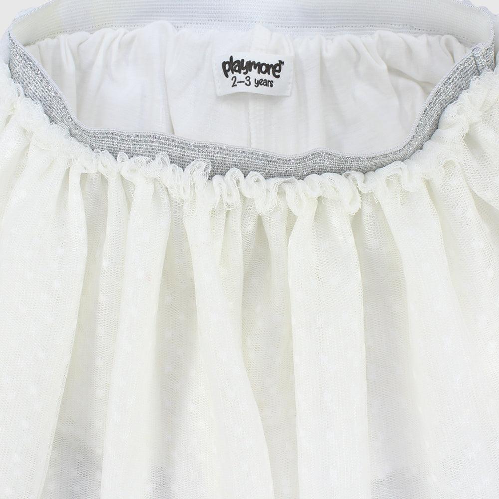 White Dotted Ruffled Skirt - Ourkids - Playmore