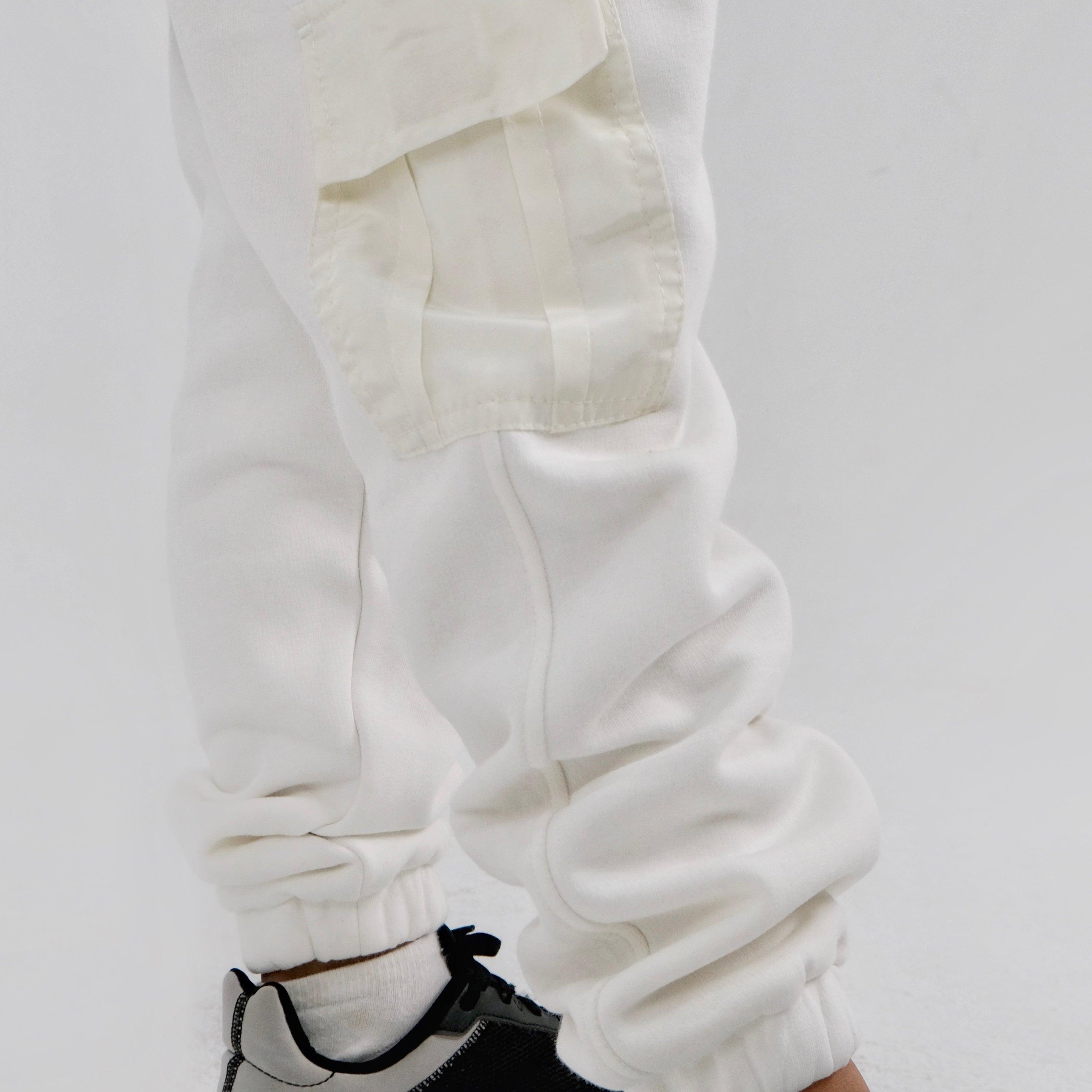 White Fleeced Sweatpants - Ourkids - Playmore