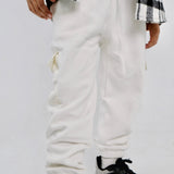 White Fleeced Sweatpants - Ourkids - Playmore