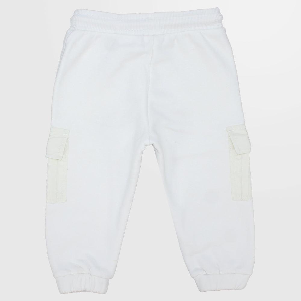 White Fleeced Sweatpants - Ourkids - Playmore