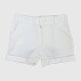 White Gabardine Shorts - Ourkids - Playmore