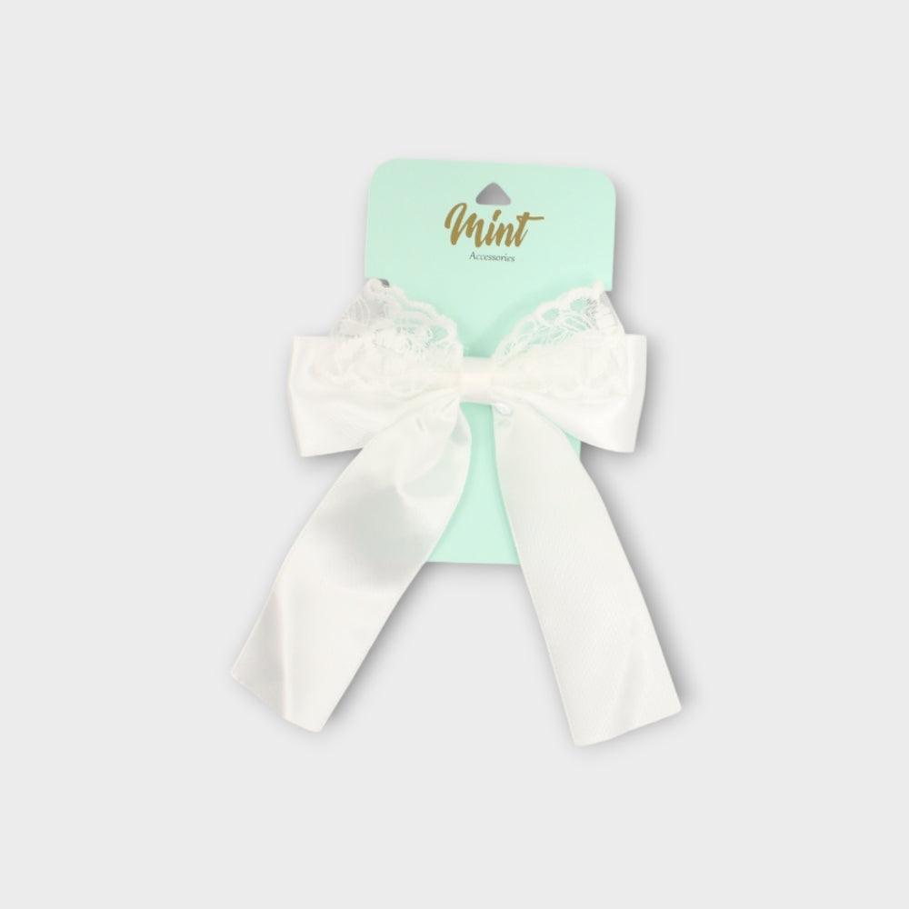 White Hair Band With A White Bow - Ourkids - MINT