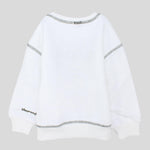 White Long-Sleeved Fleeced Sweatshirt - Ourkids - Playmore