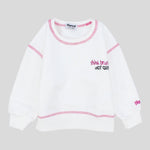 White Long-Sleeved Fleeced Sweatshirt - Ourkids - Playmore