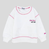 White Long-Sleeved Fleeced Sweatshirt - Ourkids - Playmore