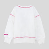 White Long-Sleeved Fleeced Sweatshirt - Ourkids - Playmore