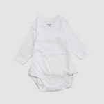 White Long-Sleeved Wrap Over Bodysuit - Ourkids - Papillion