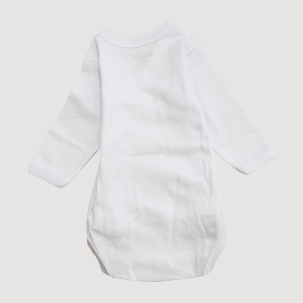 White Long-Sleeved Wrap Over Bodysuit - Ourkids - Papillion