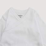 White Long-Sleeved Wrap Over Bodysuit - Ourkids - Papillion