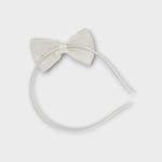 White Plastic Hair Band With A White Bow - Ourkids - TWK