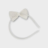 White Plastic Hair Band With A White Bow - Ourkids - TWK