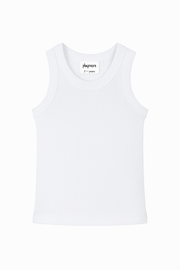 White Ribbed Tank Top
