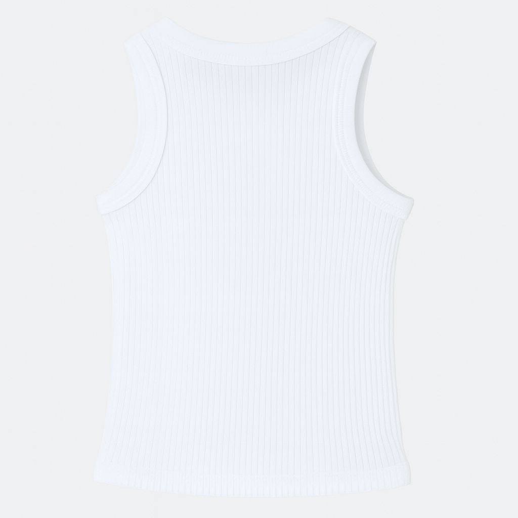 White Ribbed Tank Top