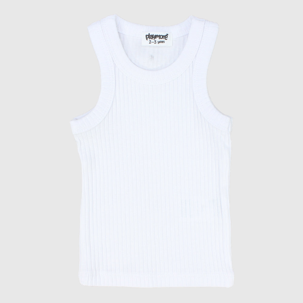 White Ribbed Tank Top - Ourkids - Playmore